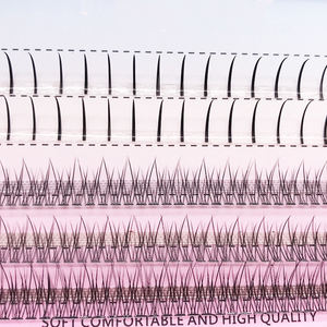 Extensions de faux-cils animaux, cheveux féeriques, queue de poisson, fleurs mélangées, cinq rangées, naturels, fins, doux, greffés avec une fleur - Product Image 3