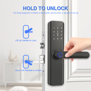 Camakt 2025 Keyless kỹ thuật số tuya smartlock Đen gỗ Điện Vân tay khóa cửa Wifi nhôm mã cửa đám mây mật khẩu - Product Image 4
