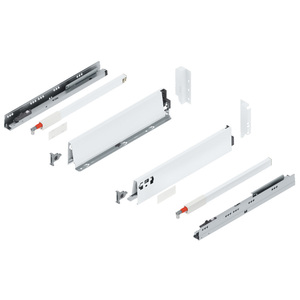 Blum1 BOX Antaro 378M FAZ Sistema Cassetti con Barra Quadrata <span class=keywords><strong>e</strong></span> Chiusura Ammortizzata, Altezza <span class=keywords><strong>B</strong></span>, Bianco, Capacità di Carico Dinamica: 30 kg - Product Image 1