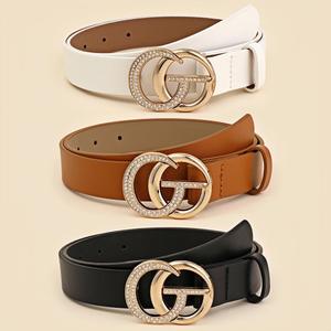 Cintura in pelle sintetica <span class=keywords><strong>di</strong></span> alta qualità da <span class=keywords><strong>donna</strong></span> 2025 Design <span class=keywords><strong>di</strong></span> <span class=keywords><strong>marca</strong></span> squisito con fibbia in metallo stile Jeans in vacchetta - Product Image 1