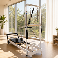 Machine de Pilates Reformer Professionnelle Haut de Gamme avec Plateforme à Ressorts et Système de Poulies à Cordon Réglable Marque QT pour Studio de Pilates