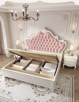 Meubles de chambre à coucher classiques en bois doré de luxe royal, lit classique avec taille personnalisée, fabriqué à partir d'un cadre durable