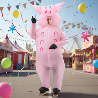 Costume de cochon gonflable pour adulte, convient aux personnes de 1,5 à 2 m de taille, idéal pour Noël, le cosplay, les fêtes, les spectacles sur scène et les bals masqués