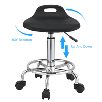 Nouvelle conception de chaises pivotantes en acier pour laboratoire hospitalier, tabourets de laboratoire antistatiques avec siège mobile en PU pour l'école et l'usage industriel