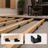 Support anti-vibratoire en caoutchouc EPDM en forme de U pour isolation acoustique et construction de sols flottants en studio d'enregistrement