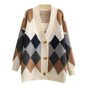 Nouveau Style Cardigan femmes <span class=keywords><strong>pull</strong></span> flotteur Jacquard tricoté <span class=keywords><strong>pull</strong></span> décontracté impression <span class=keywords><strong>à</strong></span> manches longues <span class=keywords><strong>pull</strong></span> - Product Image 2