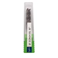 Fraise carrée en carbure monobloc D12*45*100L à 60 degrés, 4 dents, queue de 12 mm, 100 mm, pour usinage d'acier de moule CNC