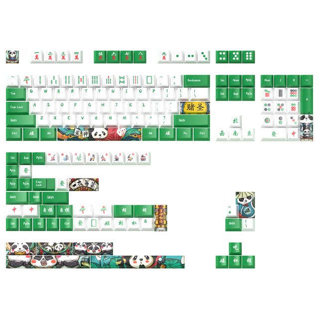 GMK Cherry MX Switch Mechanical Keyboard Keycap Chinese Mahjong Keycaps Cherry Profile DYE-Sublimation