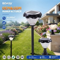 Lampe de colonne de cour de haute qualité, durable par temps extrême, 20 W, tout-en-un, lampes solaires de jardin RGB
