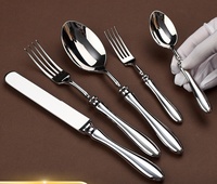 Ensemble de couverts de luxe en acier inoxydable 304 18/8 poli miroir de qualité alimentaire pour hôtels et restaurants, avec logo personnalisé pour mariages et usage domestique, livraison rapide
