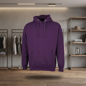 Sweat-shirt à capuche pour homme, violet, 100% coton molletonné, coupe classique, pull décontracté avec poche avant, vêtement d'automne - Product Image 6
