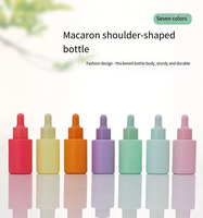 En stock, flacons compte-gouttes en verre givré coloré de 30 ml, rose, jaune, vert, violet, orange, rouge, bleu, flacons compte-gouttes en verre vides