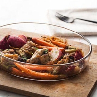 Plat à four ovale en verre borosilicate, résistant à la chaleur, plat à rôtir en verre, plateau alimentaire pour la cuisine, la cuisson et le service