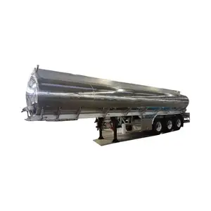 Aluminum tank trailer with heat insulation for crude oil petrol diesel