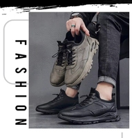 Nouvelles Chaussures de Travail Hiver Respirantes en Cuir de Vachette à Bout Fermé avec Amorti et Fermeture Éclair, Imprimé Animal, Tendance, Semelle Épaisse, Style Sportif