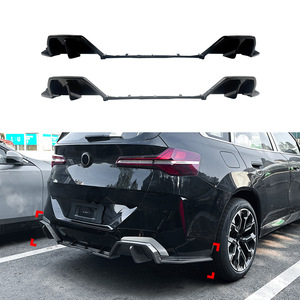 Amp-Z Rear Lip Spoiler Corner <b>Wrap</b> Piano <b>Black</b> Carbon Fiber Texture Matte Finish For Bmw X3 G45 M Sport 2024 2025 Tuning Style - Product Image 1