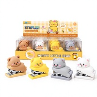 BESTLINE Agrafeuse Mini en Plastique Ours Mignon 500 Agrafes Kawaii Fournitures de Bureau Scolaires Cadeau Enfants OEM Logo Personnalisé Vente en Gros