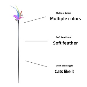 Umweltfreundliches Katzenspielzeug aus Kunststoff mit Glocke, Bunten Federn und Minzduft, IP67 Wasserdicht, Selbstzerstörendes Design für Katzen - Haustierzubehör - Product Image 4