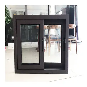 Pintu geser kaca otomatis kualitas Modern jendela geser horisontal aluminium warna kustom