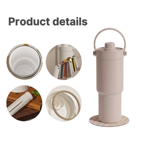 Thermos in Acciaio Inox di Grande Capacità con Rivestimento in Ceramica a Righe per Isolamento Termico 6-12 Ore Tazza per Auto Tè Caffè - Product Image 2