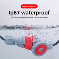 Prise murale industrielle 16A/32A IP67 étanche à la poussière 220V 380V 415V 3 broches 4 broches 5 broches Série HFE Hefeng HFN