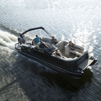 Perahu Ponton Sport Aluminium Single Decker 20FT Model Baru 2025 dengan Motor Luar untuk Memancing dan Rekreasi