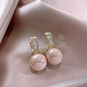 Pendientes de Perlas Cultivadas Dibdouba, Chapados en Oro de 18K, Perlas Redondas Blancas AAA, Joyería Clásica para Mujer, para Bodas - Product Image 3