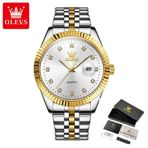 Reloj de Pulsera de Cuarzo Clásico para Pareja, Marca de Primera Calidad, Modelo 5526, Acero Inoxidable, Resistente al Agua, Escala de Diamantes, Relojes Originales para Pareja - Product Image 1