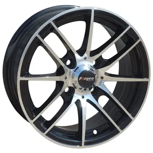 F80498 14 polegadas et 25 35 4x100 4x108 65.1 73.1 rosto da máquina preta boa qualidade rodas de liga modificadas novos modelos de design para automóvel