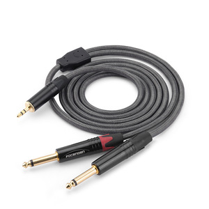 Cable de audio Focanden de 3.5mm a doble 6.5mm, blindado de 2 núcleos, para consola de mezclas, amplificador y altavoz - Product Image 4