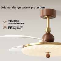 Ventilateur de plafond moderne à LED de 42 pouces avec lumière et télécommande, corps de lampe rétractable pour connectivité Bluetooth