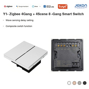 Interrupteur mural intelligent Y1 Tuya Zigbee 8 voies AC110V 250V, standard 86, quatre couleurs, contrôle vocal <span class=keywords><strong>Alexa</strong></span> Google Smart Life - Product Image 3