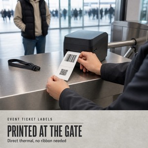 Rotolo di Etichette Personalizzate per Biglietti Eventi con Codice QR, Adesivi per Biglietti d'Ingresso - Product Image 3