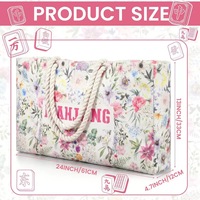 Sac de rangement portable multifonctionnel trois-en-un pour tuiles de mahjong et support de mahjong, disponible en rose, bleu et blanc