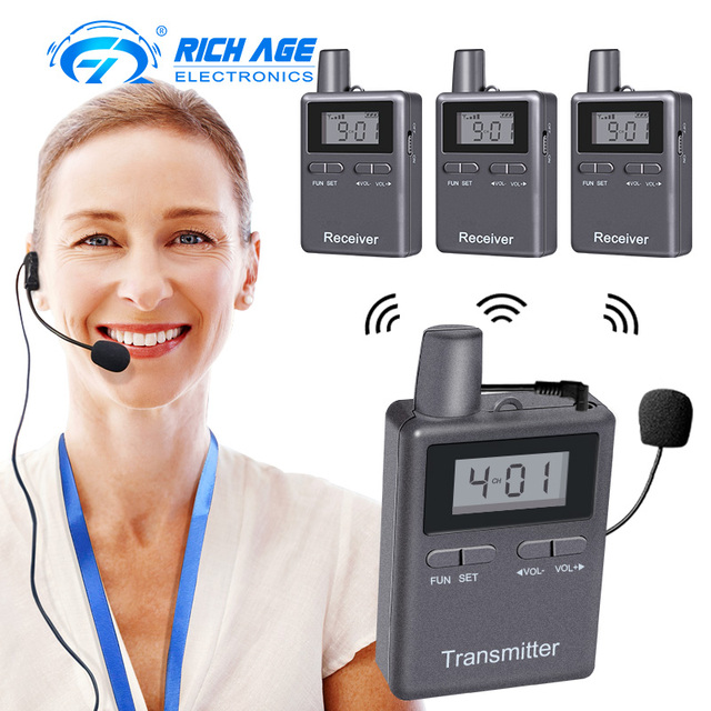2.4g Frequency Wireless Tour Guide Microphone and Speaker 200M Long Distance Radios for Tour Guide Church Training Conference
