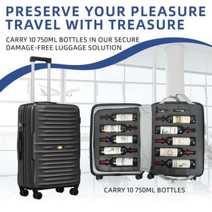 Mgob Du Lịch Bền 10 Chai Rượu Vang Va Li Hành Lý Đa Năng Rượu Vang Tàu Sân Bay Với Có Thể Tháo Rời Chèn Và Im Lặng Spinner Bánh Xe - Product Image 2