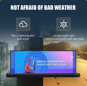 Outdoor Taxi Roof LED Display Universal Miniature Double Side LED Signage for Small <strong>Cars</strong> for Outdoor Advertising Factory Direct - Product Image 3