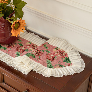 Mùa hè Anne của bán buôn pháp Kem phong cách trắng ren màu hồng bảng <span class=keywords><strong>Runner</strong></span> - Product Image 3