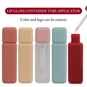 Tubes carrés pour rouge à lèvres en plastique, emballage de Logo personnalisé, 5ml, pièces