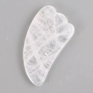 Gua Sha alat wajah kristal putih transparan, batu akupunktur SPA untuk perawatan SPA tubuh leher wajah - Product Image 5