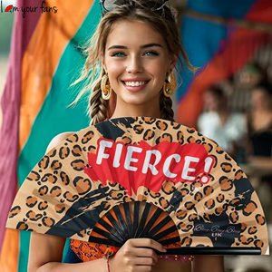 [I AM YOUR FANS] 2023 Ventaglio Pieghevole Personalizzato in Bambù di Alta Qualità, Grande 35cm, per Rave, Kung Fu e Festival - Product Image 6