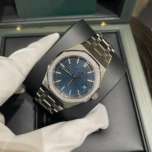 Montre de sport à bracelet intégré de luxe pour homme, automatique, en acier inoxydable, lunette octogonale, cristal saphir, étanche - Product Image 1