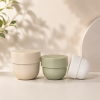 Pots en PP à couvercle vissé pour cosmétiques de luxe, imprimés en sérigraphie avec logo personnalisé, pour beurre corporel, gommage, sel de bain, crème visage et soins de la peau