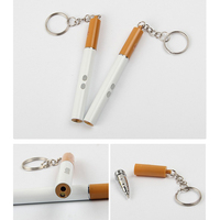 Porte-clés créatif en forme de cigarette avec mini lampe torche LED laser, accessoire de mode en plastique, vente en gros du fabricant