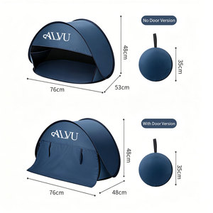 Tente de plage portable d'été pour 1-2 personnes, ouverture rapide automatique pour la protection du dos et des têtes du soleil, couleurs et LOGO personnalisables - Product Image 2