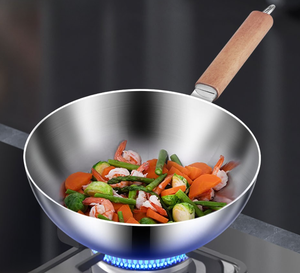 <span class=keywords><strong>Wok</strong></span> ecológico de acero inoxidable para campamento y cocina de hotel listo para enviar a un precio económico - Product Image 1
