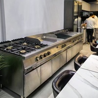 Grand four électrique professionnel robuste à 4 anneaux à flamme nue en acier inoxydable équipement de cuisine commerciale autoportant