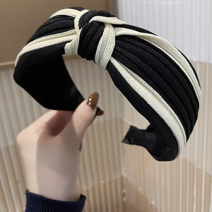 Diadema <span class=keywords><strong>de</strong></span> Moda Coreana <span class=keywords><strong>para</strong></span> Mujer, Hecha a Mano, Combinable con Todo, Diadema <span class=keywords><strong>de</strong></span> <span class=keywords><strong>Lana</strong></span> Tejida con Nudo Ancho - Product Image 3