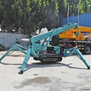 Grua Cingolata Mobile Idraulica Mini con Braccio Telescopico Girevole a 360 Gradi, Capacità di Sollevamento 3, 5, 6, 8, 10 Tonnellate, Altezza di Sollevamento 14m con Fly Jib - Product Image 2