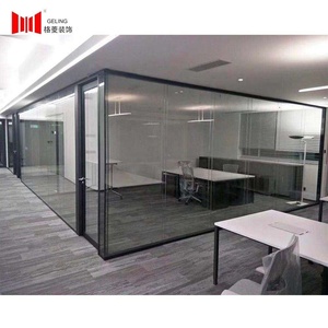 Khung Nhôm Dày <span class=keywords><strong>90Mm</strong></span> Kính Cong Đơn Kính Cường Lực Vách Ngăn Phòng Văn Phòng Tháo Lắp Cách Âm - Product Image 4